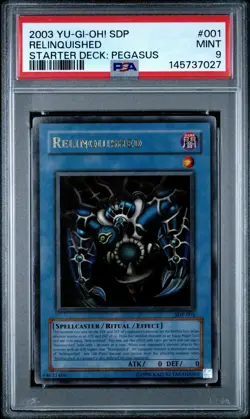 2003 YU-GI-OH! STARTER DECK: PEGASUS #001 RELINQUISHED PSA 9 - Image 1