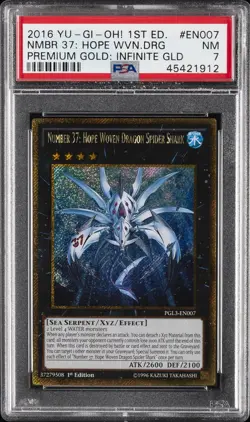 2016 YU-GI-OH 1ST EDITION #EN007 NUMBER 37: HOPE WOVEN DRAGON SPIDER SHARK PSA 7 - Image 1