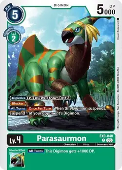 1x EX9-040 Parasaurmon Versus Monsters Digimon Card Game x1 - Image 1