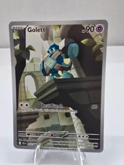 Pokemon Card TCG: Golett 122/086 SV Black Bolt Holo Illustration Rare (IR) NM - Image 1