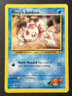 Misty's Goldeen 30/132 Gym Heroes Rare Pokemon TCG Card MP - Image 1