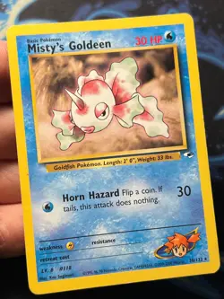 Misty's Goldeen 30/132 Gym Heroes Rare Pokemon TCG Card MP - Image 4
