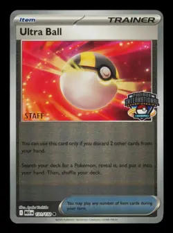 Pokemon Card Ultra Ball STAFF 131/132 MEG Europe EUIC Promo Holo LP 2025 #1 - Image 1