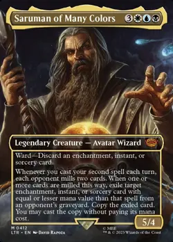 Saruman of Many Colors ** Borderless ** #412 - Lord of the Rings - NM MTG - Image 1