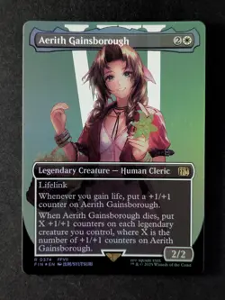 2025 MTG AERITH GAINSBOROUGH #0374 Final Fantasy Foil Borderless Rare - Image 1