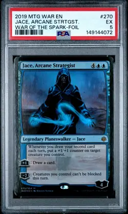 2019 MAGIC: THE GATHERING WAR OF THE SPARK FOIL JACE, ARCANE STRATEGIST PSA 5 - Image 1