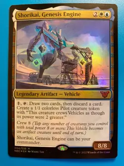 MTG 1x FOIL Shorikai, Genesis Engine # 4 Kamigawa Neon Dynasty Magic the x1 NM - Image 1