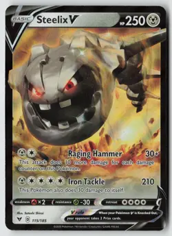 Steelix V 115/185 Holo V Rare Vivid Voltage Pokemon Near Mint - Image 1