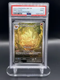 PSA 9 GEM MINT Pokemon Ninetales 199/197 Illustration Rare 2023 Obsidian Flames - Image 1
