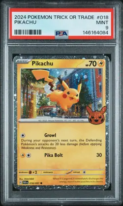 2024 POKEMON TRICK OR TRADE #018 PIKACHU PSA 9 - Image 1