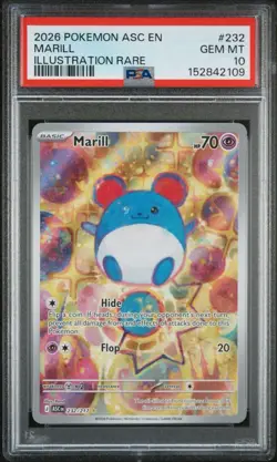 2026 POKEMON ASC EN-ASCENDED HEROES ILLUSTRATION RARE #232 MARILL PSA 10 - Image 1