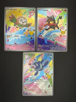 Pokemon TCG First Partner Illustration Collection Alola: Rowlet, Litten, Popplio - Image 1