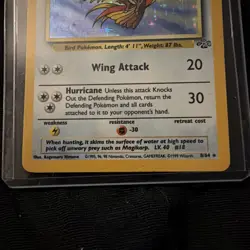 1999 Pokemon Jungle Unlimited 8/64 Pidgeot Holographic Rare Pokemon Vintage - Image 5