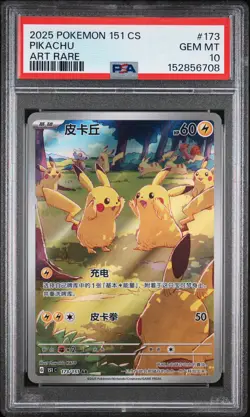2025 POKEMON SIMPLIFIED CHINESE 151 C-COLLECTION 151 ART RARE PIKACHU PSA 10 - Image 1