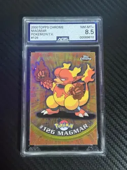 2000 Pokemon TOPPS CHROME Magmar AGS 8.5 #126 Card - Image 1