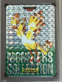 1996 Pocket Monsters Bandai Carddass Moltres Prism - PSA NM-MT 8 - Image 3