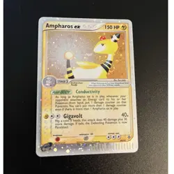 Pokemon Ampharos ex EX Dragon 89/97 Ultra Rare Holo 150 HP English 2003 SWIRL - Image 1