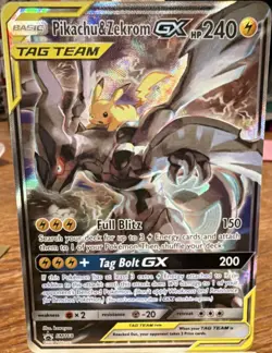 Pokemon TCG Pikachu & Zekrom GX SM168 Promo TAG TEAM Holo English 240 HP - Image 1