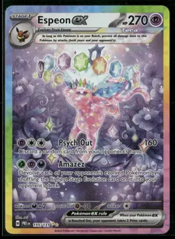 2025 Pokemon Prismatic Evolutions Espeon ex Special Illustration Rare 155/131 - Image 1