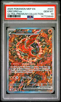 2025 POKEMON MEP EN-ME BLACK STAR PROMO #024 ORICORIO EX PSA 10 - Image 1