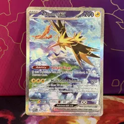 Pokemon TCG Zapdos EX 202/165 Scarlet & Violet 151 Holo Card Near Mint Condition - Image 1