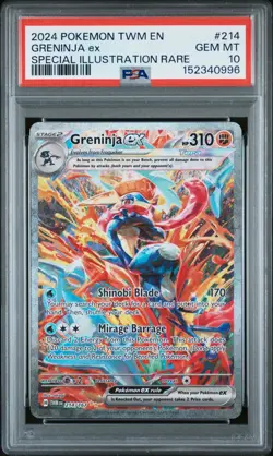 2024 POKEMON GRENINJA EX TWILIGHT SPECIAL ILLUSTRATION #214 PSA 10!! - Image 1