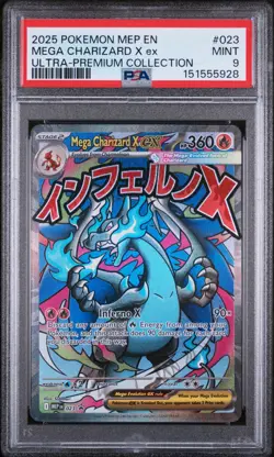 2025 POKEMON MEP PROMO ULTRA-PREMIUM COLLECTION #023 MEGA CHARIZARD X EX PSA 9 - Image 1