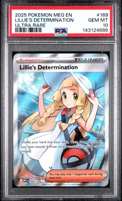2025 POKEMON MEG EN-MEGA EVOLUTION ULTRA RARE #169 LILLIE'S DETERMINATION PSA 10 - Image 1