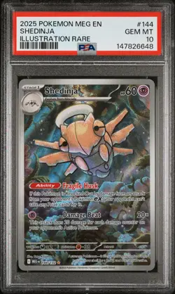 2025 POKEMON MEG EN-MEGA EVOLUTION ILLUSTRATION RARE #144 SHEDINJA PSA 10 - Image 1