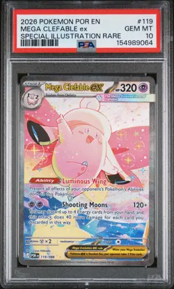 2026 POKEMON PERFECT ORDER SPECIAL ILLUSTRATION RARE MEGA CLEFABLE EX PSA 10 - Image 1