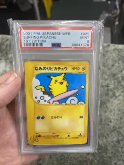 Surfing Pikachu 025/048 Pokemon Web 2001 1st Edition PSA 9 (Japanese) - Image 1