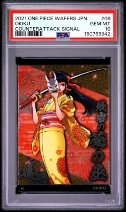 2021 ONE PIECE WAFERS JAPANESE COUNTERATTACK SIGNAL #06 OKIKU PSA 10 - Image 1