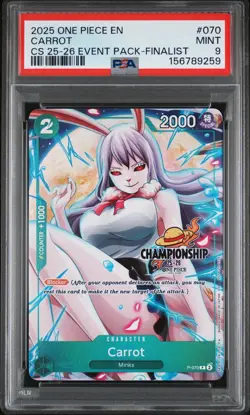 2025 ONE PIECE CHAMPIONSHIP 2025-26 EVENT PACK FINALIST #070 CARROT PSA 9 - Image 1