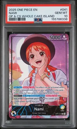 2025 ONE PIECE PROMO OFFICIAL PLAYMAT & CARD SET #041 NAMI PSA 10 - Image 1