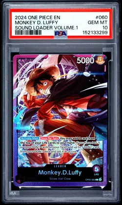 2024 ONE PIECE PROMOS SOUND LOADER VOLUME.1 #060 MONKEY D. LUFFY PSA 10 - Image 1
