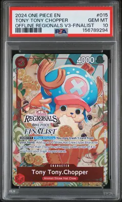 2024 ONE PIECE OFFLINE REGIONALS PACK 2024 VOL.3 #015 TONY TONY CHOPPER PSA 10 - Image 1