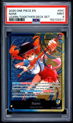 2025 ONE PIECE LEARN TOGETHER DECK SET #041 NAMI PSA 9 - Image 1