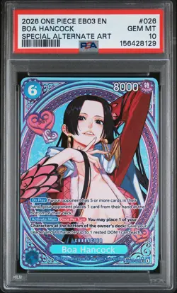 2023 ONE PIECE EXTRA BOOSTER HEROINES EDITION SPECIAL ALT ART BOA HANCOCK PSA 10 - Image 1