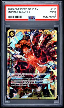 2025 ONE PIECE OP10-ROYAL BLOOD #118 MONKEY D. LUFFY PSA 9 - Image 1