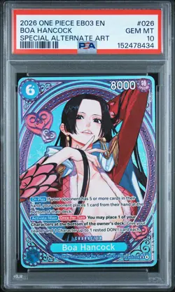 ONE PIECE EXTRA BOOSTER HEROINES EDITION SPECIAL ALT ART BOA HANCOCK PSA 10 - Image 1