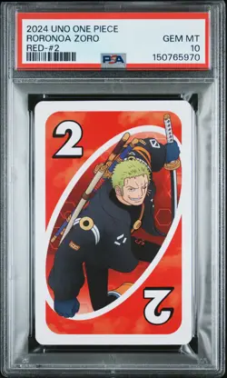 2024 UNO ONE PIECE RED-#2 RORONOA ZORO PSA 10 - Image 1
