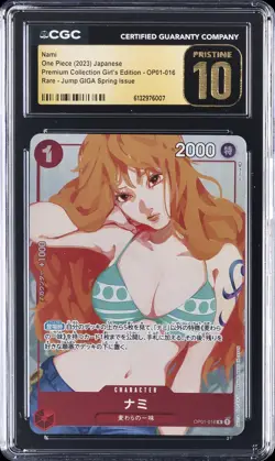 2023 ONE PIECE JAPANESE PREMIUM COLLECTION #OP01-016 NAMI CGC 10 PRISTINE - Image 1
