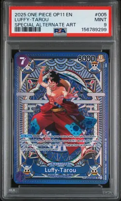 2025 ONE PIECE A FIST OF DIVINE SPEED SPECIAL ALT ART #005 LUFFY-TAROU PSA 9 - Image 1