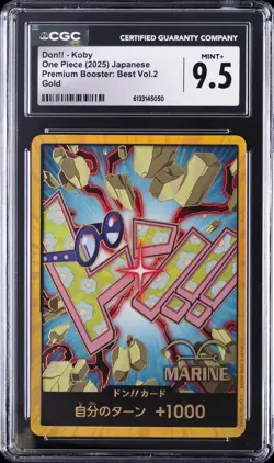 2025 ONE PIECE JAPANESE PREMIUM BOOSTER: BEST VOL.2, GOLD DON!! KOBY CGC 9.5 - Image 1