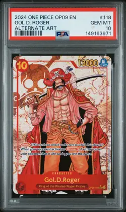 2024 ONE PIECE OP09-EMPERORS IN THE NEW WORLD ALTERNATE ART GOL D. ROGER PSA 10 - Image 1