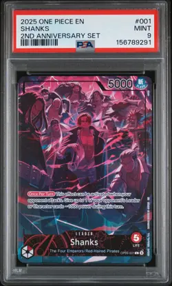2025 ONE PIECE ENGLISH VERSION 2ND ANNIVERSARY SET #001 SHANKS PSA 9 - Image 1