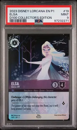 2023 DISNEY LORCANA EN P1-PROMO #19 ELSA - GLOVES OFF PSA 9 - Image 1