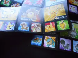 Pokemon Card Coris Promo Non Holo Sticker x4 Pikachu Pichu etc #3991-1 - Image 3