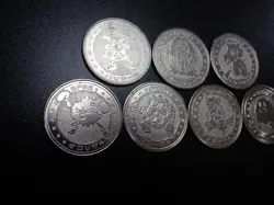 Pokemon Card Meiji Promo Battle Coin Silver x7 Golem Jynx etc #22 PLAY - Image 2