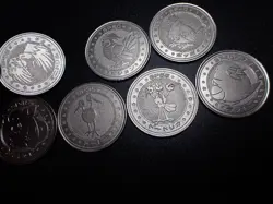 Pokemon Card Meiji Promo Battle Coin Silver x7 Chansey Clefairy etc #20 PLAY - Image 2